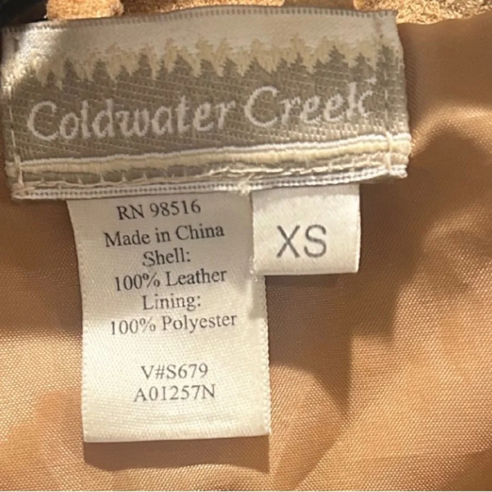 Coldwater Creek Suede Oversized Button Down Jacket | Tan | Size XS
